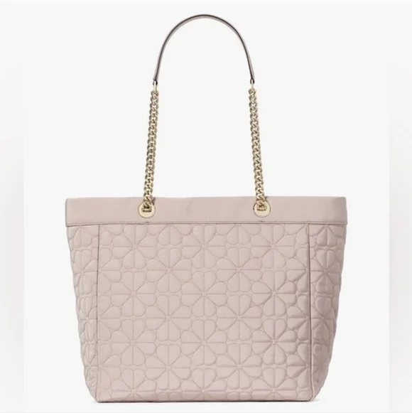 Kate Spade Spade Flower Quilted Fabric XL Tote, Cozy Grey